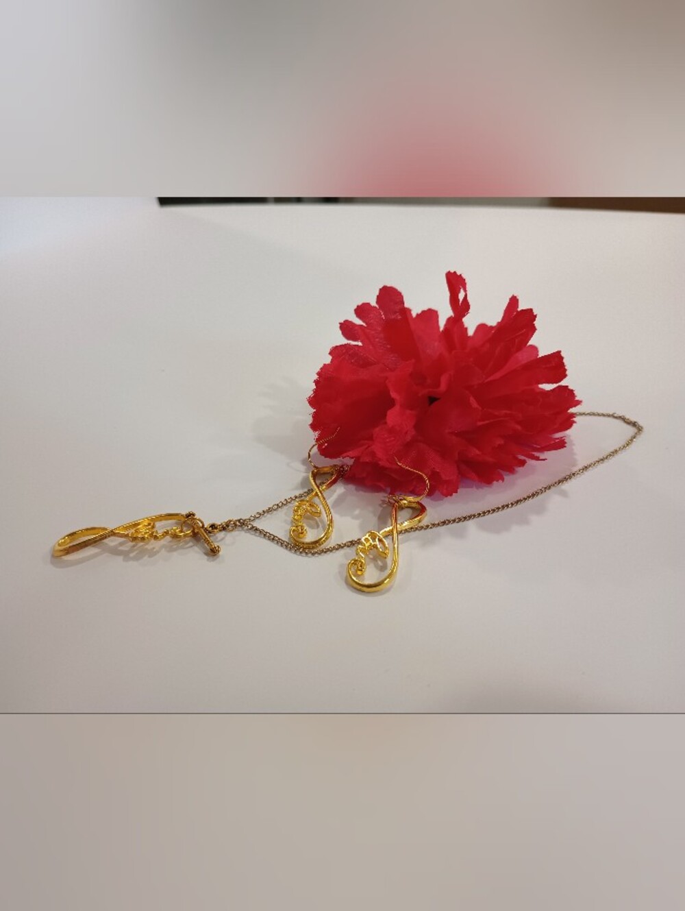 Gold Infinity Shaped "Love" Matching Necklace and Earrings BUNDLE